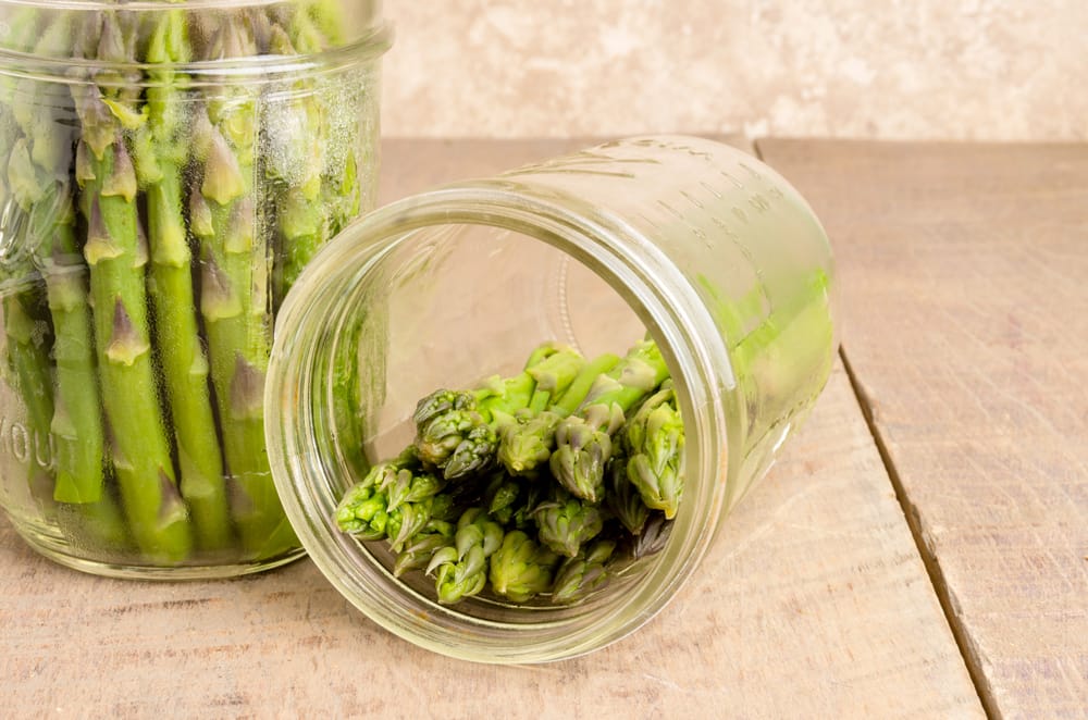 Fermented Asparagus in a jar