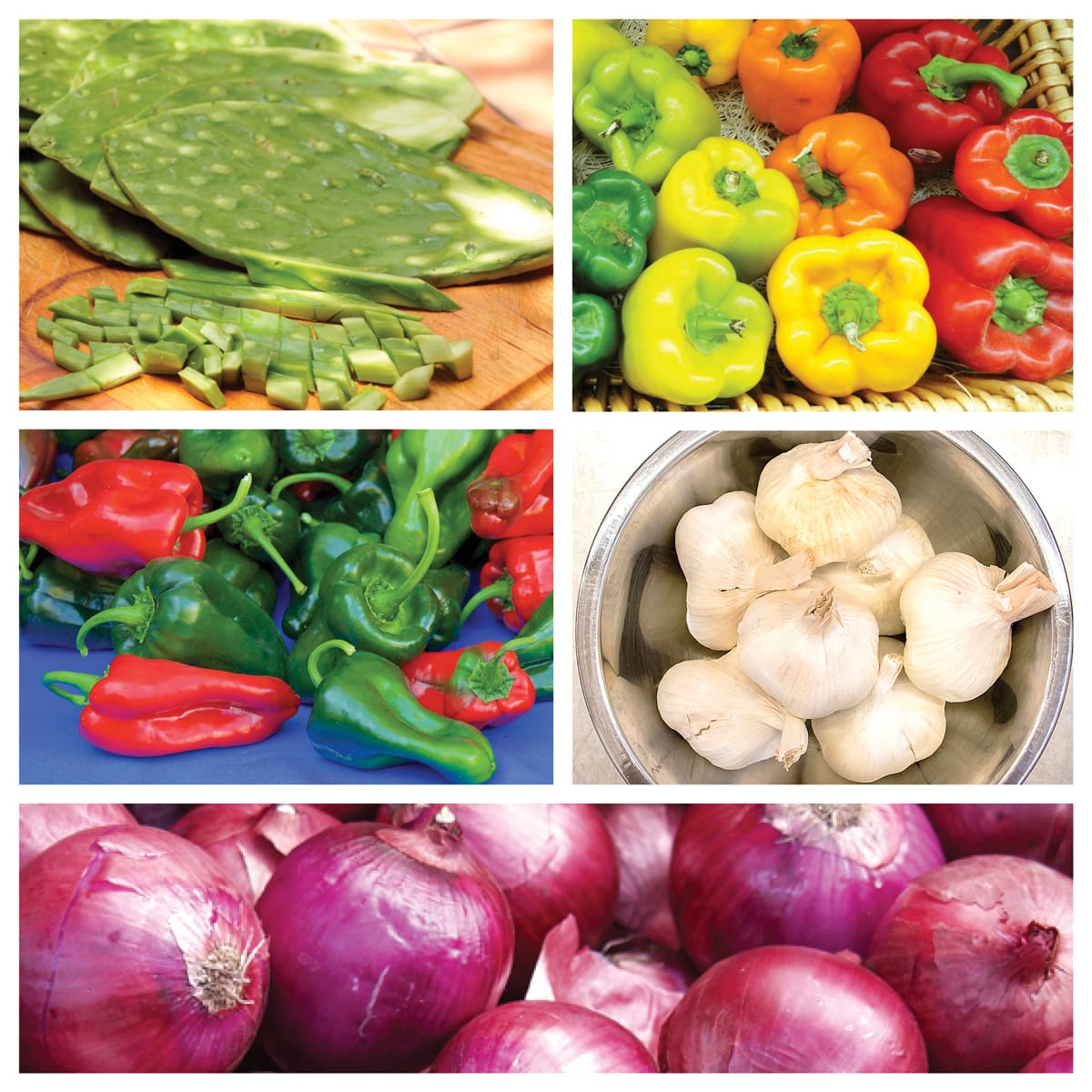 Ingredients for Nopales "De Colores" Salad