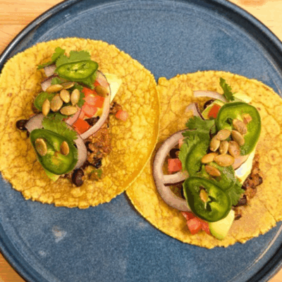Black Bean and Pepita Tacos with Handmade Tortillas