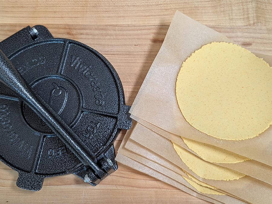 Cassava Tortillas with Tortilla Press