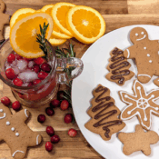 Gingerbread Cookies and Cranberry Shrub Mocktail