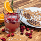Gluten-Free Gingerbread Cookies and Cranberry Rosemary Shrub Mocktail