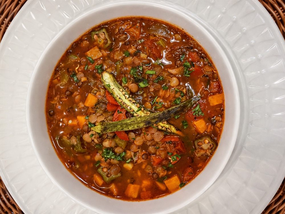 Lentil Gumbo by Alesha Salahuddin Bauman College Holistic Chef Student