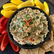 Baked Spinach Artichoke Dip with Cashew Cream by Chef Carrie Bonfitto