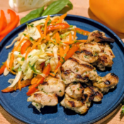 Grilled Chicken Kebabs with Citrus-Herb Slaw by Chef Martina Russial